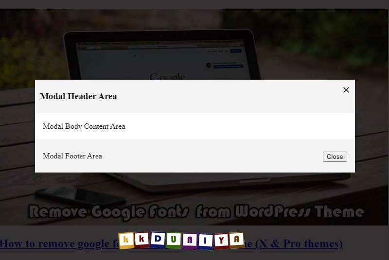Custom popup using html css & js